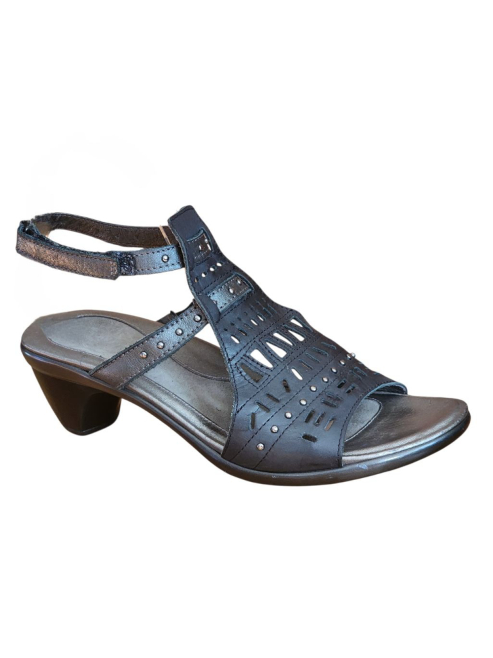 NAOT Vogue Studded Cut-Out Strappy Blue Leather Sandals Size 39 8